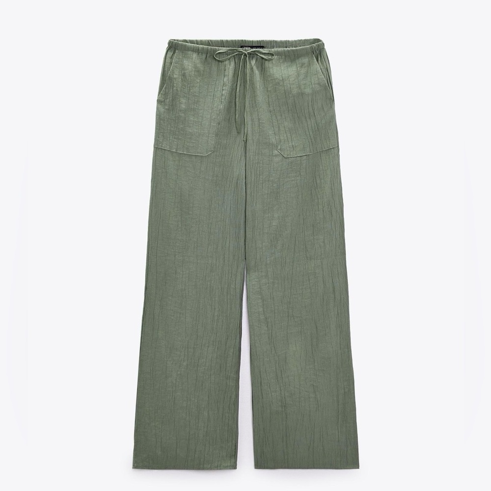 Olive Green Women's Wide-Leg Pants